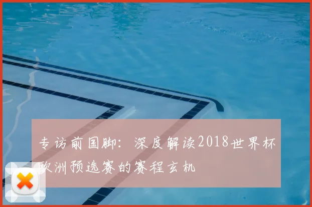 专访前国脚：深度解读2018世界杯欧洲预选赛的赛程玄机