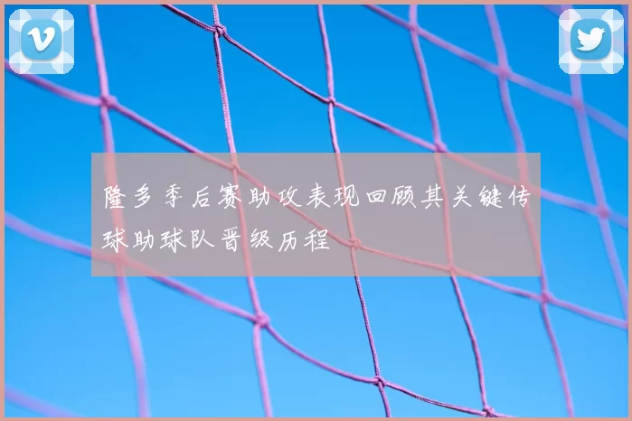隆多季后赛助攻表现回顾其关键传球助球队晋级历程
